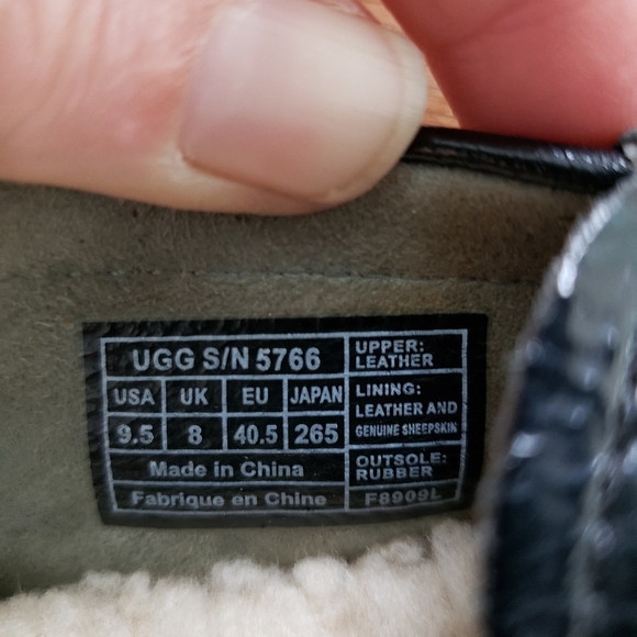 Black Leather UGG Loafers - Picture 5 of 10